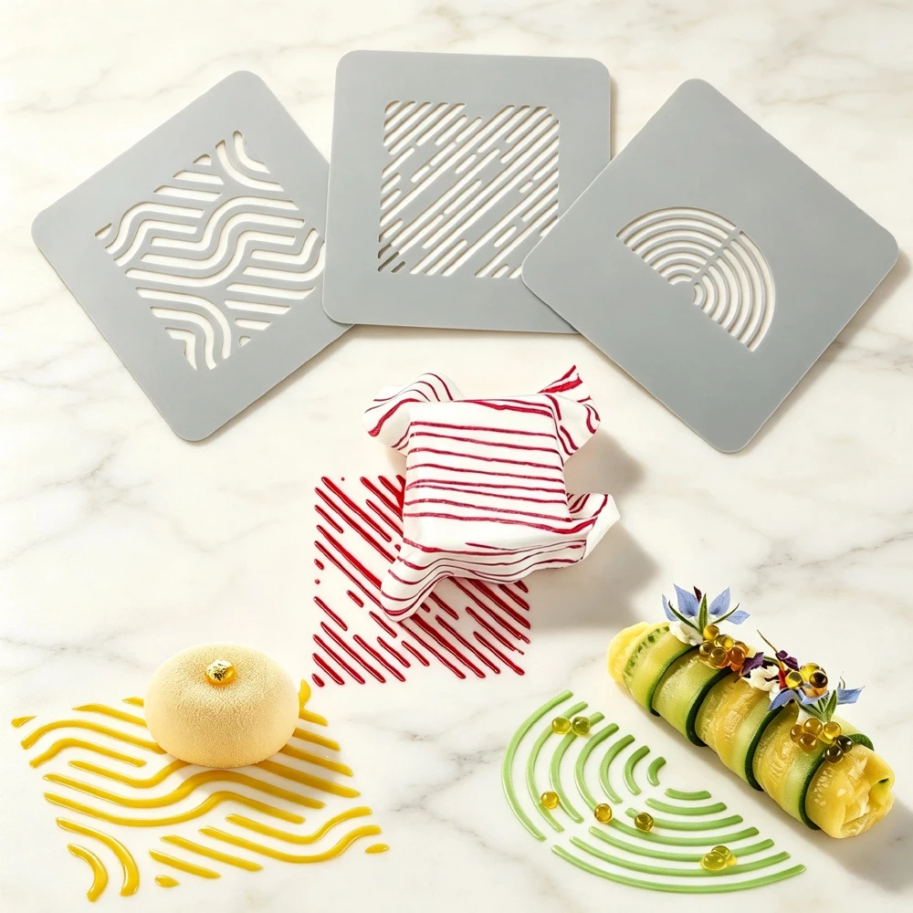 Food‑Grade Reusable Pastry Decorating Template Silicone Hollowed-out Mold French Mousse Dessert Decoration Silicone Cake Mold