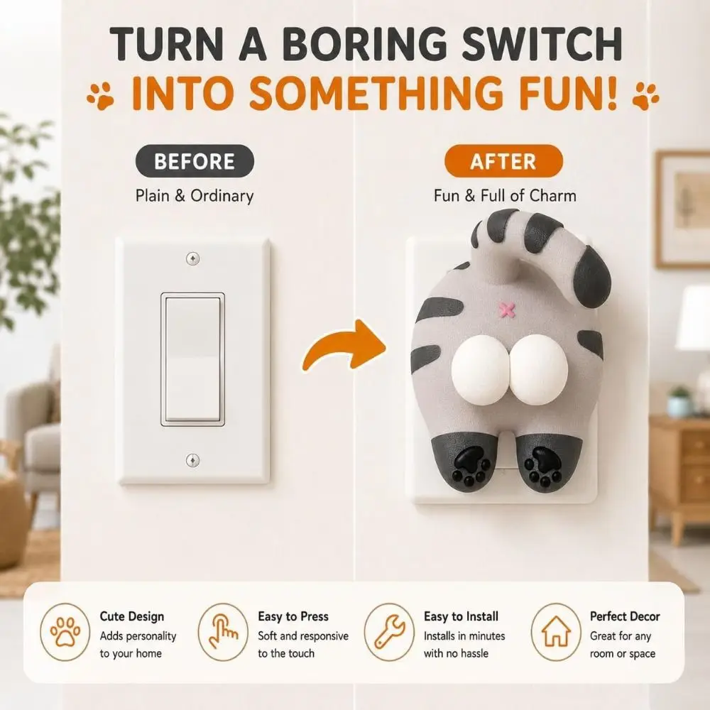 Creative Light Switch Guard Covers Cat Self-Adhesive Console-shaped Switch Cover Protective Decorative Joystick Switch Stickers