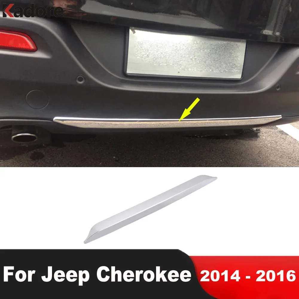 

Rear Bumper Cover Trim For Jeep Cherokee 2014 2015 2016 Chrome Car Tailgate Rear Trunk Lid Molding Garnish Strip Accessories