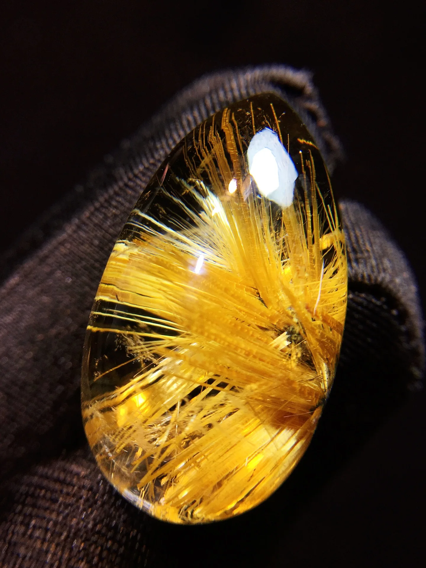 Natural Gold Rutilated Quartz Pendant Rutilated Quartz 31.2*17.6*11.7mm Water Drop Men Women Brazil AAAAAAA