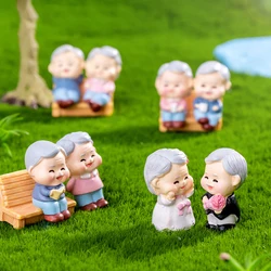 Mini Proposal Grandpa Grandma Figurines Landscape Decoration Car Dashboard Home Ornaments Gift