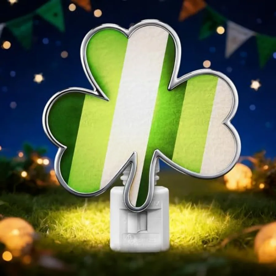 

St. Patrick's Day Night Light UL Certification Plug in Irish Decor Lamp with C7 LED, Flocking and Acrylic, 360° Rotating Plug f