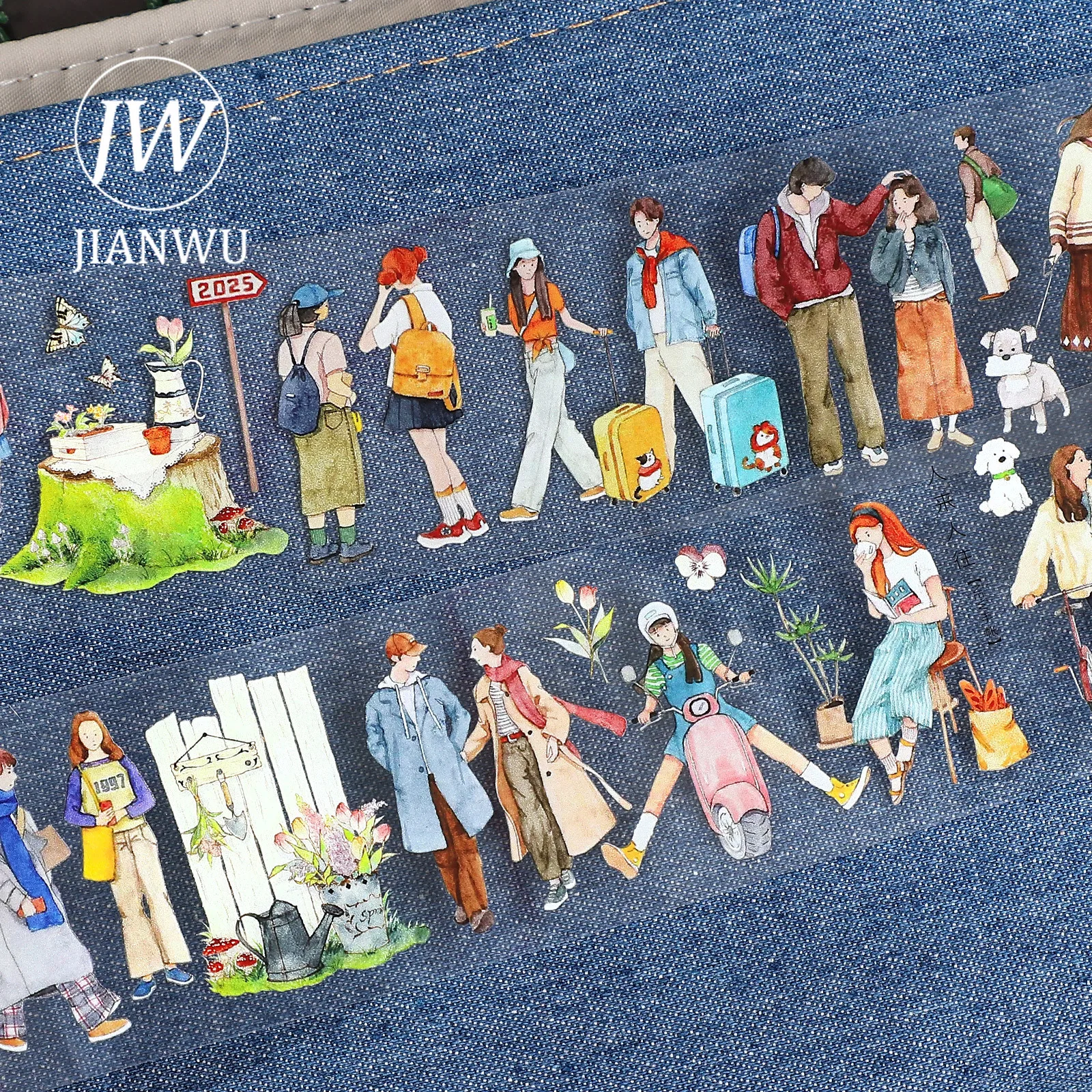 JIANWU 50 مللي متر * 5 متر شخصية عتيقة السفر المشهد المواد الكولاج سكرابوكينغ PET الشريط الإبداعية لتقوم بها بنفسك مجلة القرطاسية