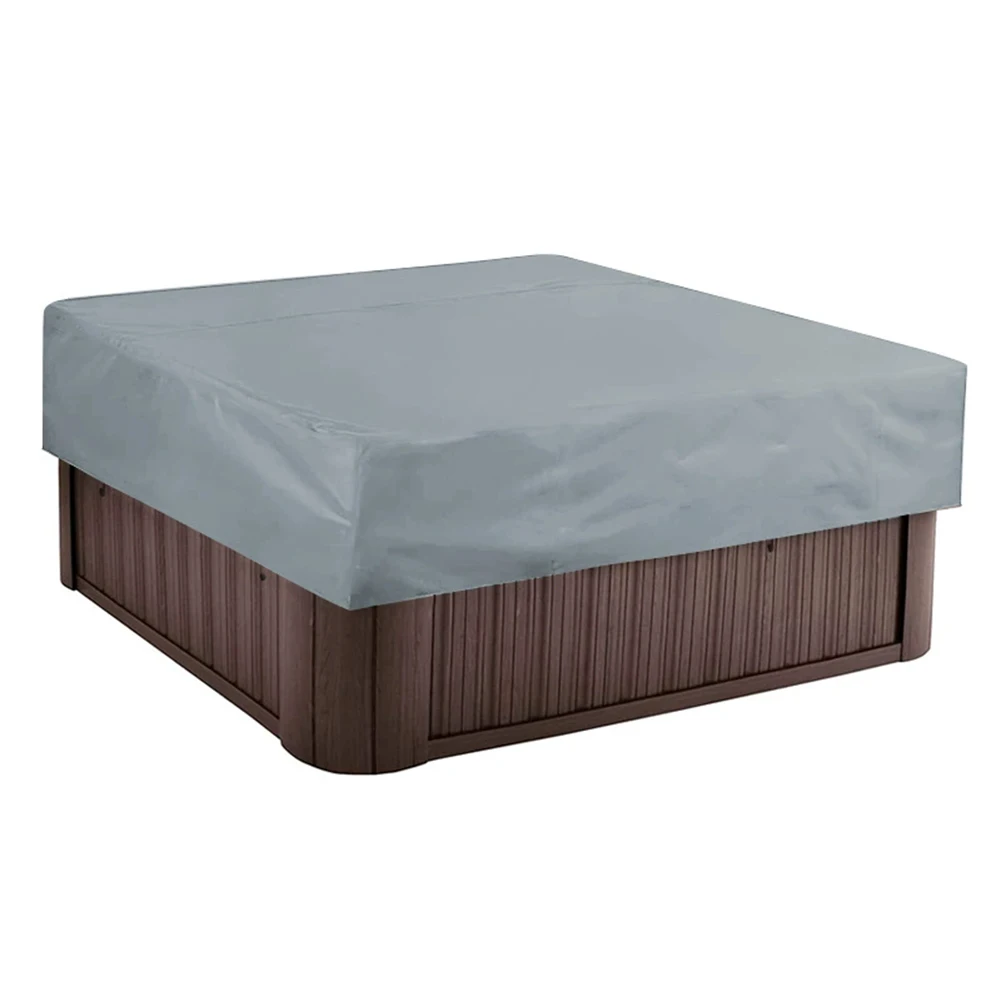 Outdoor Waterproof Hot Tub Cover 220*220*30cm Square Spa Cover Protectors 190T Waterproof Silver Coated Protective Cover Cap view 4