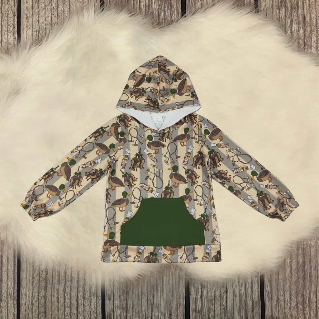 

Kids Baby Boy Sweatshirt Children Hooded Green Pocket Toddler Ducks Camo Long Sleeves Hoodie Sportswear Zipper Shirt Clothes