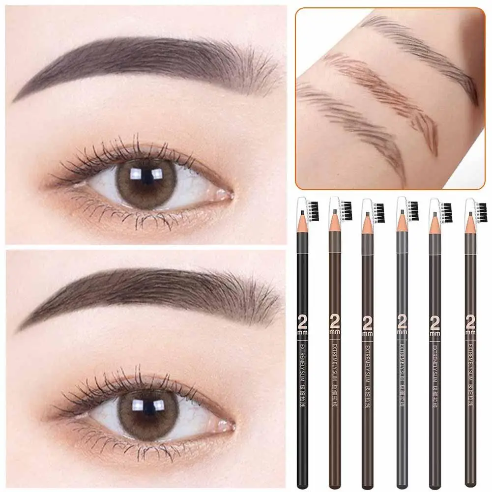 Wenkbrauw Potlood Make-Up Wenkbrauw Versterkers Cosmetische Kunst Houten Waterdichte Bruine Stereo Types Gekleurd Draw Eye Wenkbrauw Pen Make-Up Tool