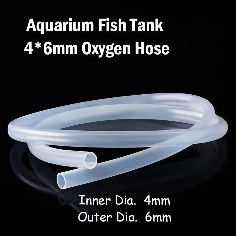 3/5/10 Meters Soft Silicone Aquarium Air Bubble Oxygen Pump Hose Fish Tank Pond Air Stone Tubing 4-6mm