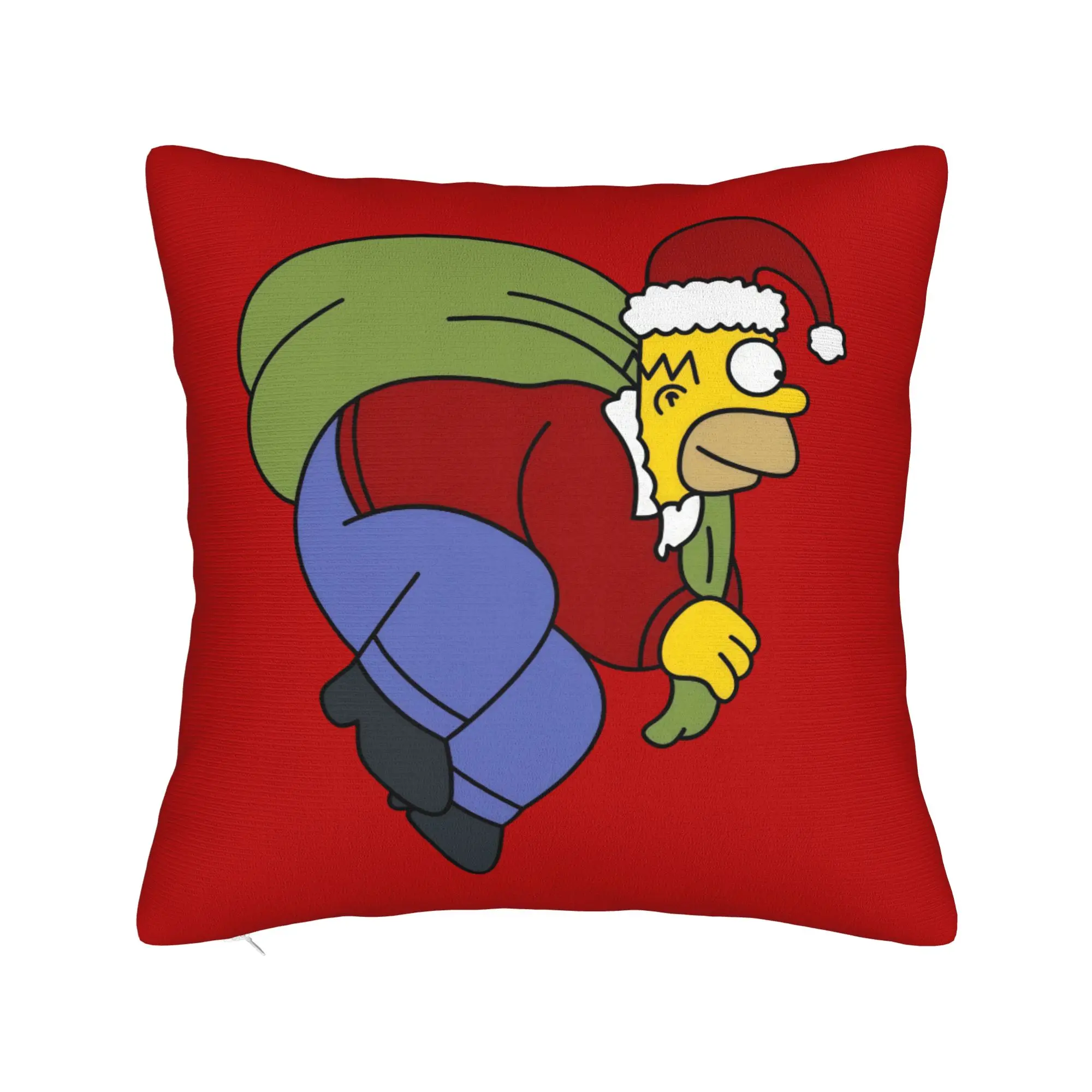Cartoon S-Simpsons Christmas Pillowcase Soft Polyester Cushion Cover Decoration  Throw Pillow Case Cover Sofa Square 18''