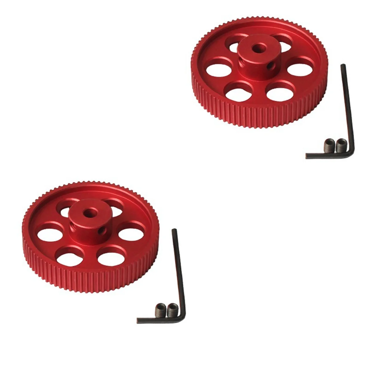 2Pcs 80Teeth 2GT C Kit 2GT Timing Pulley Bore 5mm 2MGT Synchronous Belt Width 9/10mm 80T for Voron 2.4 Red