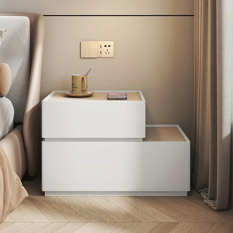 Minimalist Night Table Bedroom White Storage DrawerLuxury Nightstands