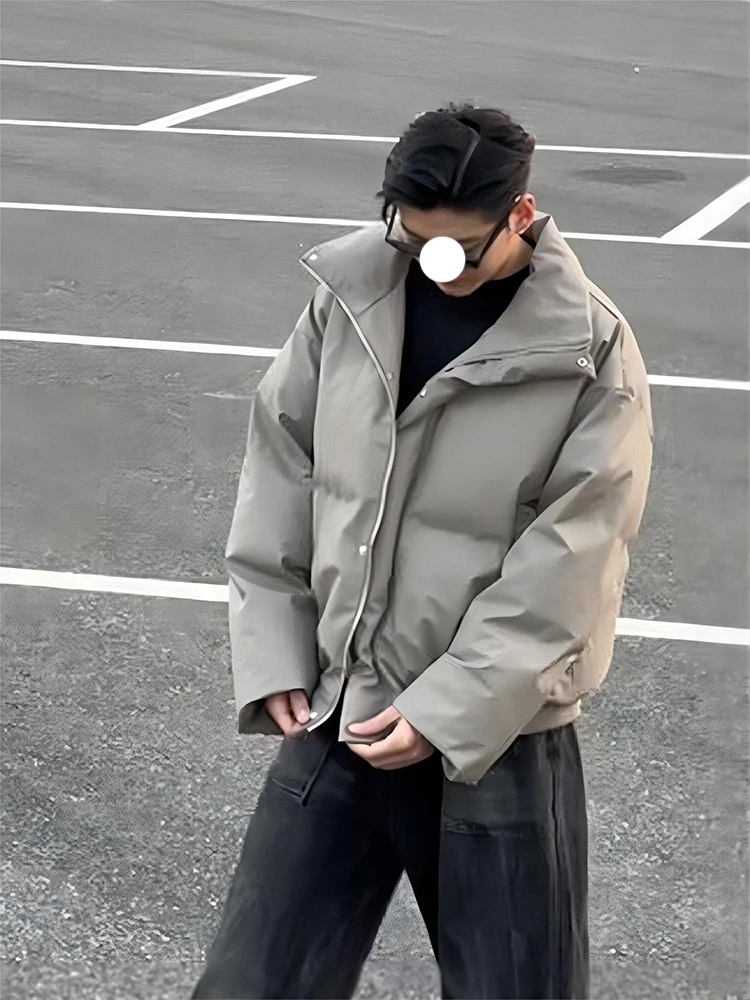 

American Sle ort ey down Cotton Jaet Men's Winter Trendy Brand Outerwear High-End Feeling Sandwich Bread Coat