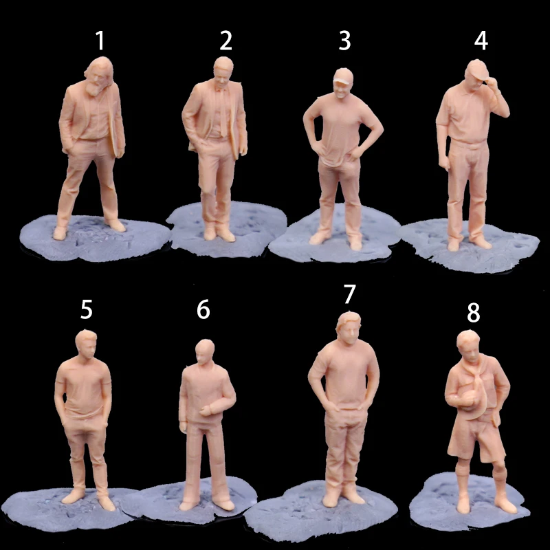 1/64 Figure Many Male Standing Poses Miniature 1/43 Life Model Sand Table Villain Scene Need To Be Colored By Yourself