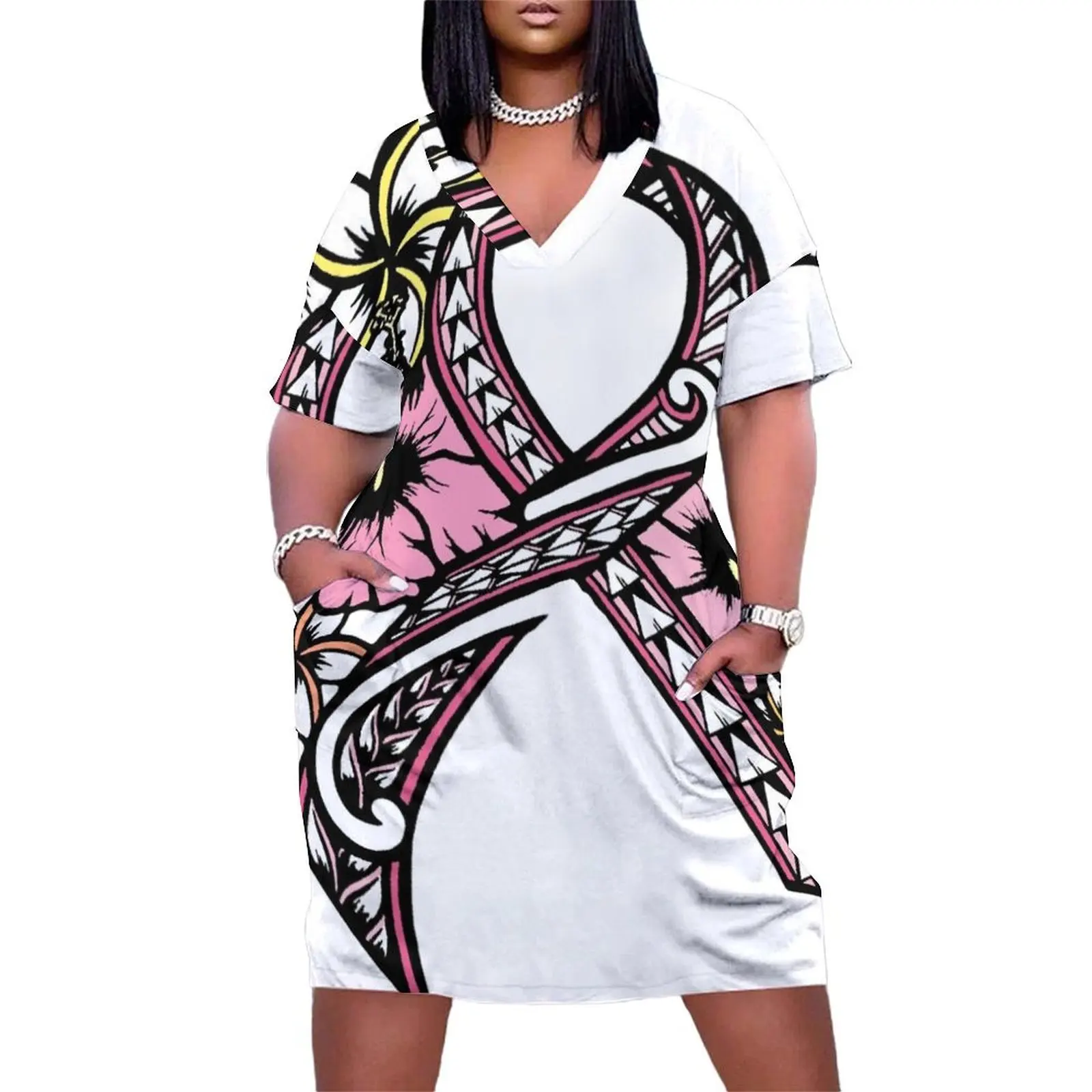 

BCA-Solid Colors Loose Pocket Dress Women dresses summer Prom gown