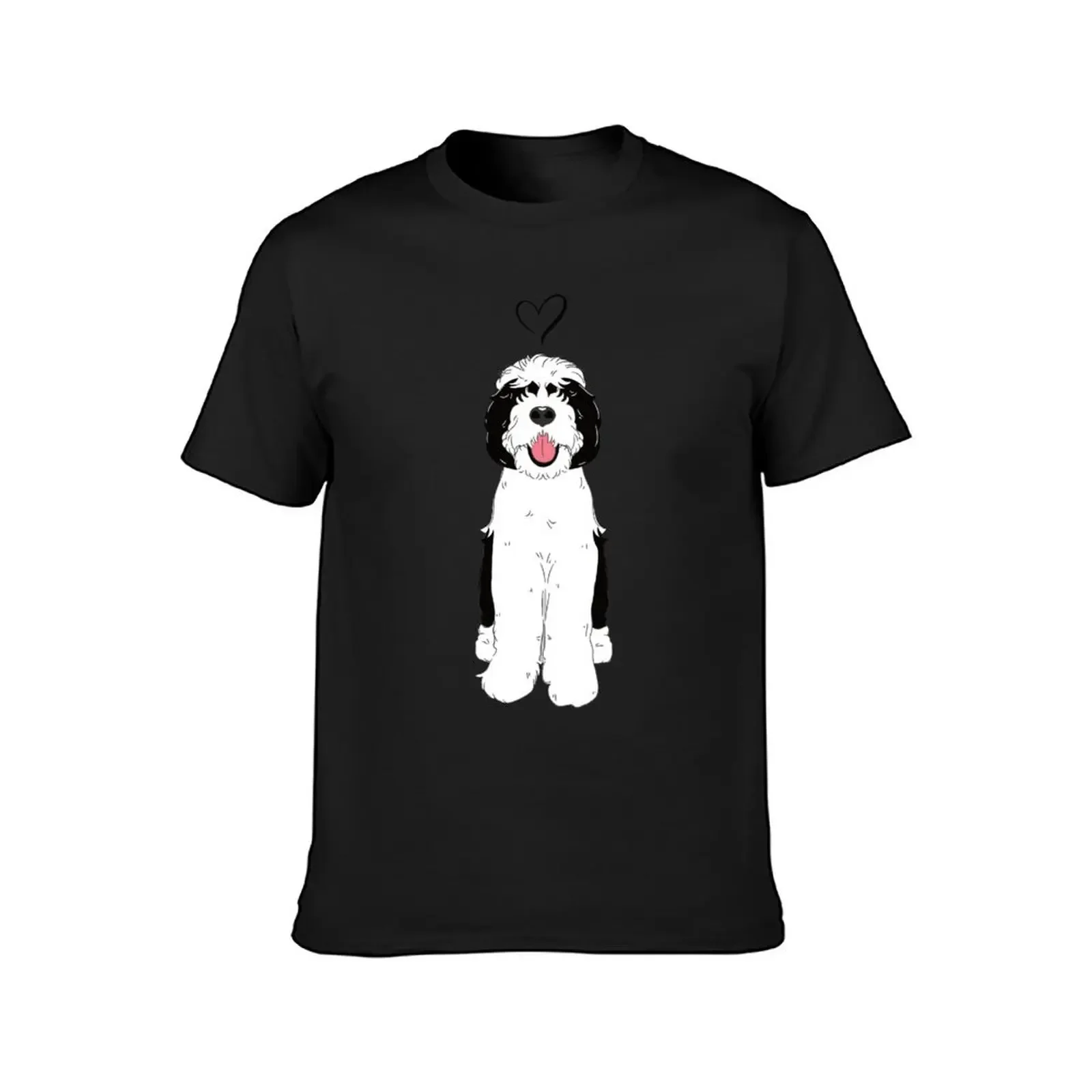 LOVE Black and White Sheepadoodle 2- Lilac T-Shirt customizeds summer 2025 Anime t-shirt Blouse t shirts for men pack