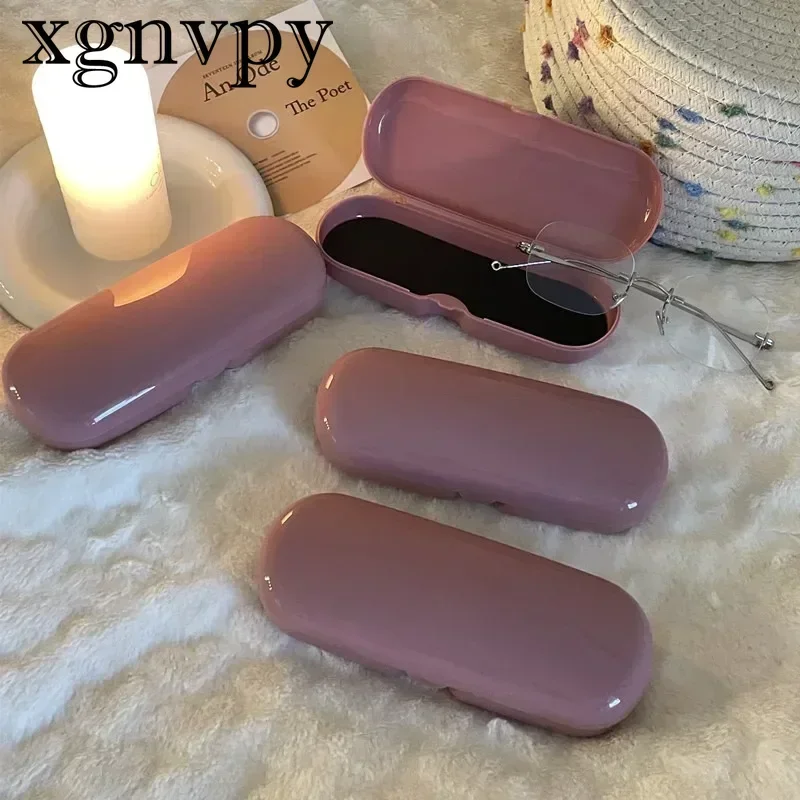 xgnvpy Ins Cream Simple Frame Glasses Case Portable Mini Fresh Student Myopia Spectacles Holder Sunglasses Cover