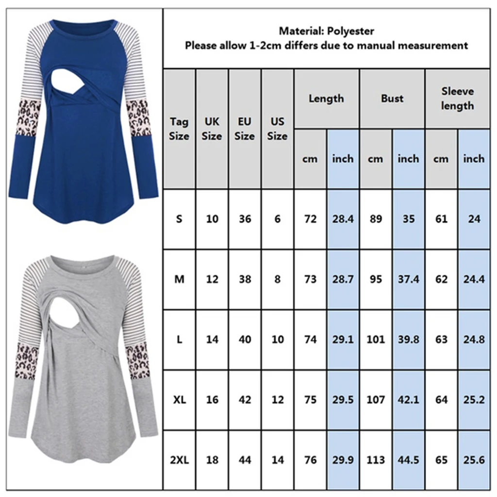 Frauen Mutterschaft Langarm Stillen Patchwork Farbe Tops Stillen Bluse – Detail 1