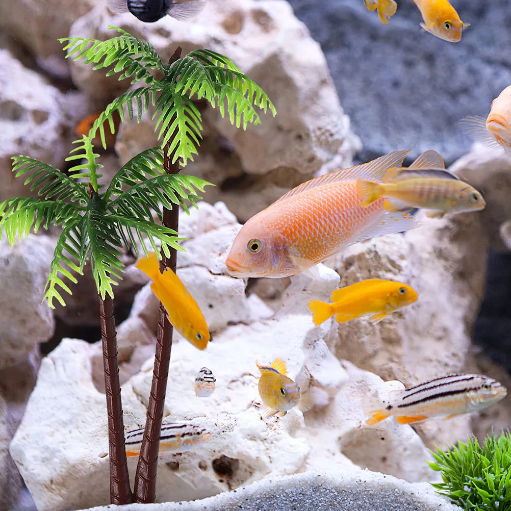 

30 шт. Имитация кокосовой пальмы, миниатюрные пластиковые пальмы для аквариумов, декора террариумов и оформления сада