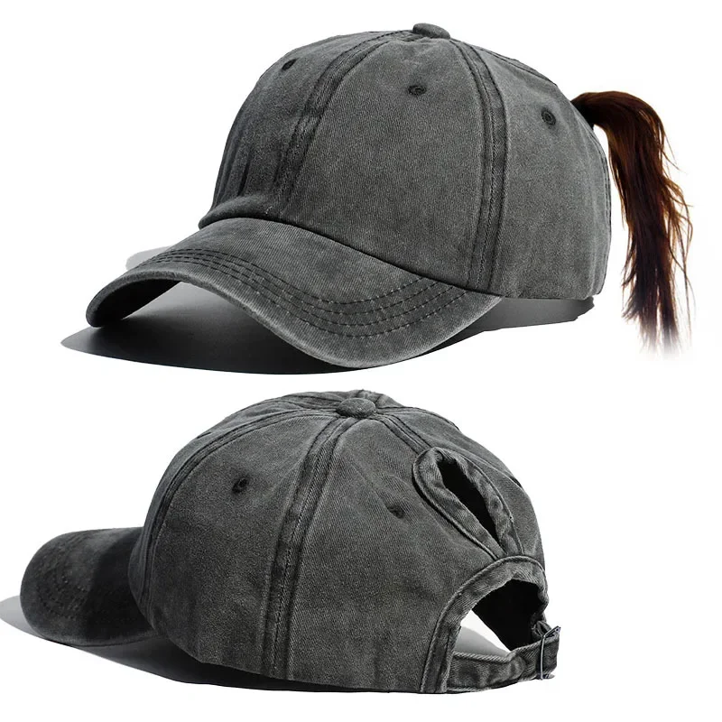 Spring Summer High Ponytail Baseball Cap for Women Sun Hat Running Snapback Hat Messy High Bun Women\'s Caps Female 2024 New