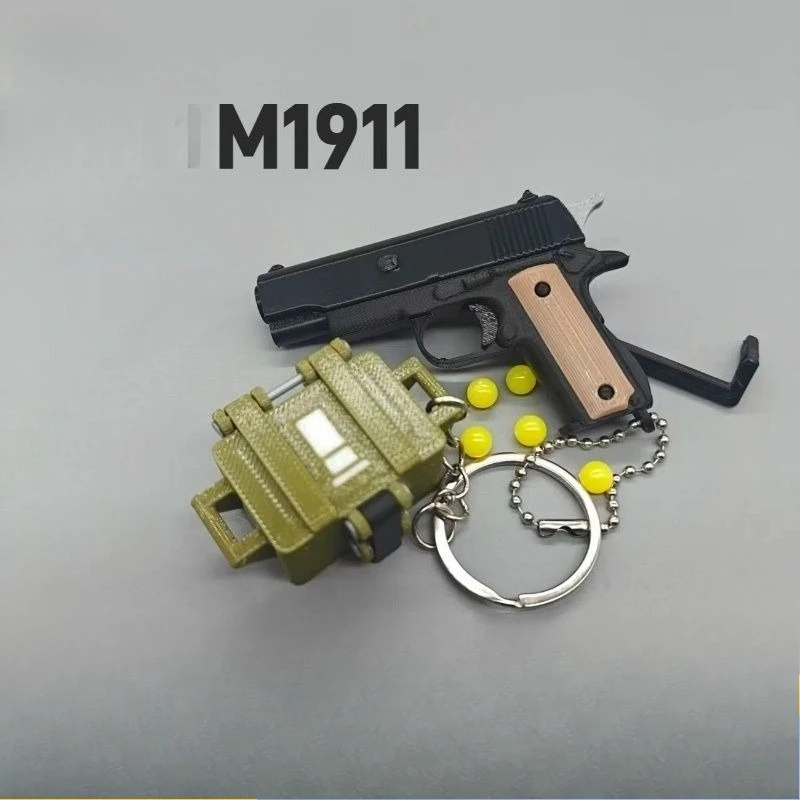 

Can Fire Small Ball 1911 Model Glock Toy Small Gun Q Version Toys Backpack Pendant Decompression Toy