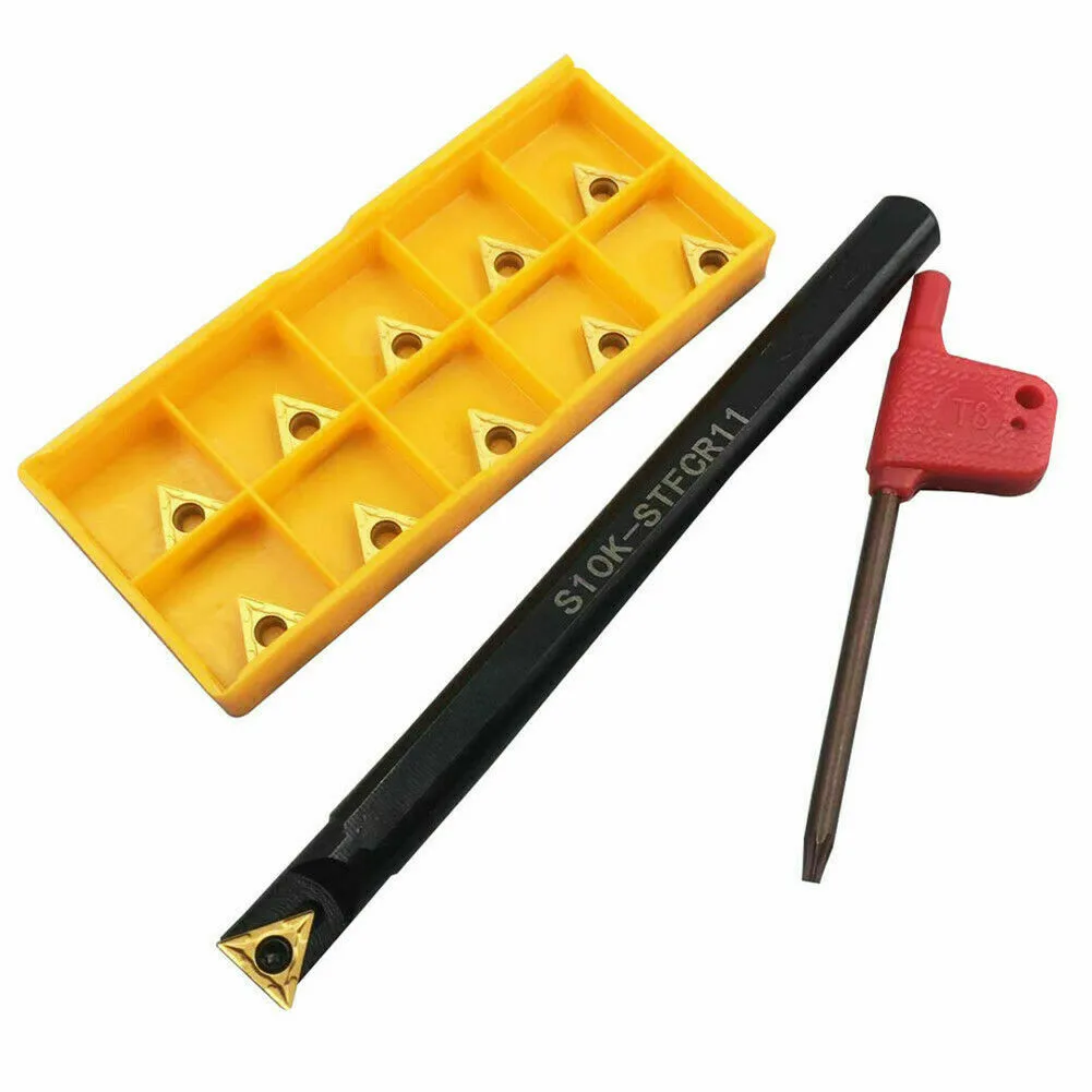 

Efficient Material Removal with S10KSTFCR11 Lathe Internal Turning Tool Holder Boring Bar + TCMT110204 Inserts