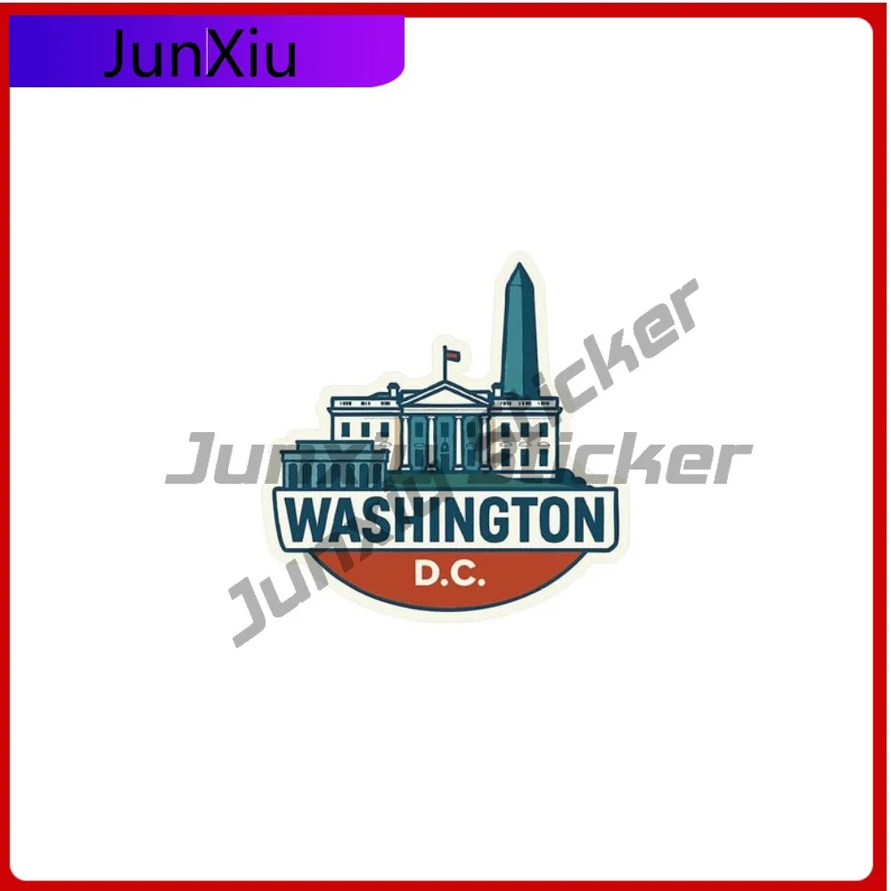 

Washington Dc Travel Sticker Vinyl Decorative Die-cut Decal City Skyline Landmark Design Suv Motocross Windshield Guitar Camping