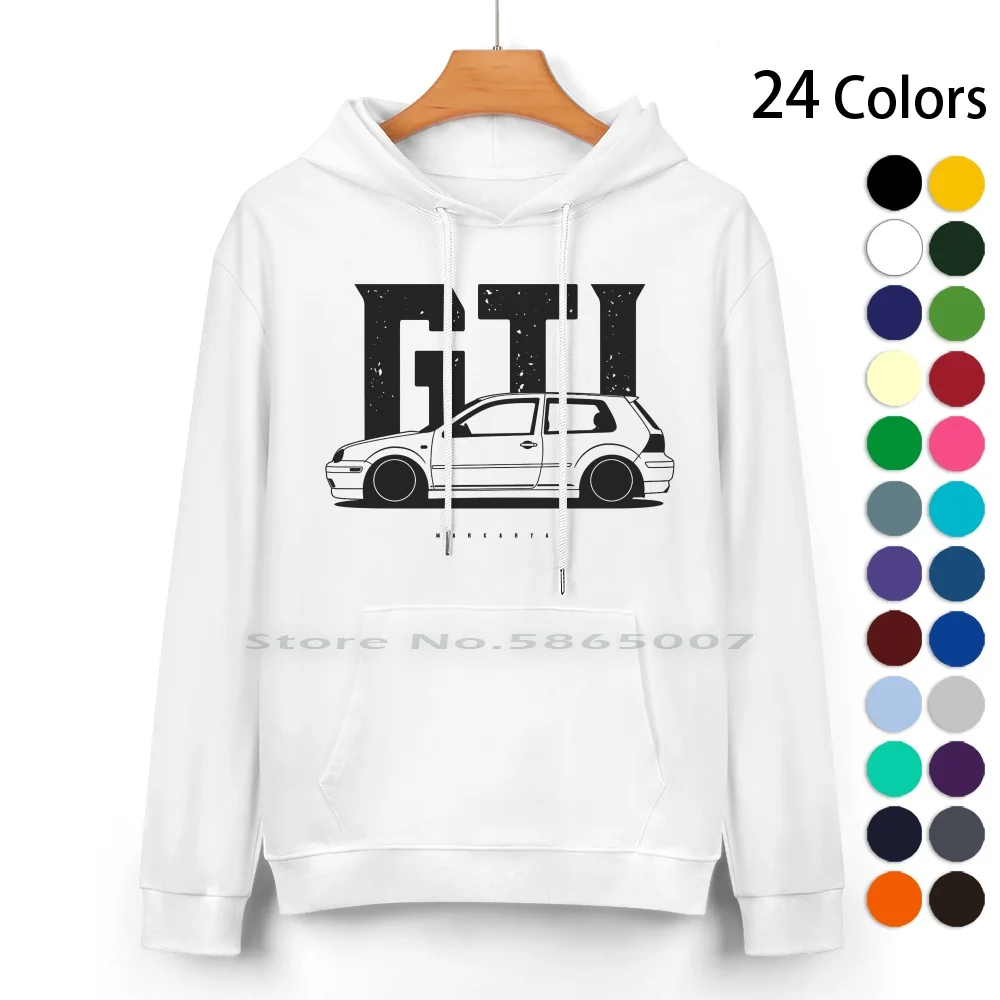 Golf Gti Pure Cotton Hoodie Sweater 24 Colors Golf Gti 100% Cotton Hooded Sweatshirt For Women Men Unisex Gifts Heat Transfer