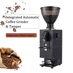 Integrated Electric Coffee Tamper and Automatic Grinder 64mm Burr Espresso Tamper 58mm Stainless Steel Tamper