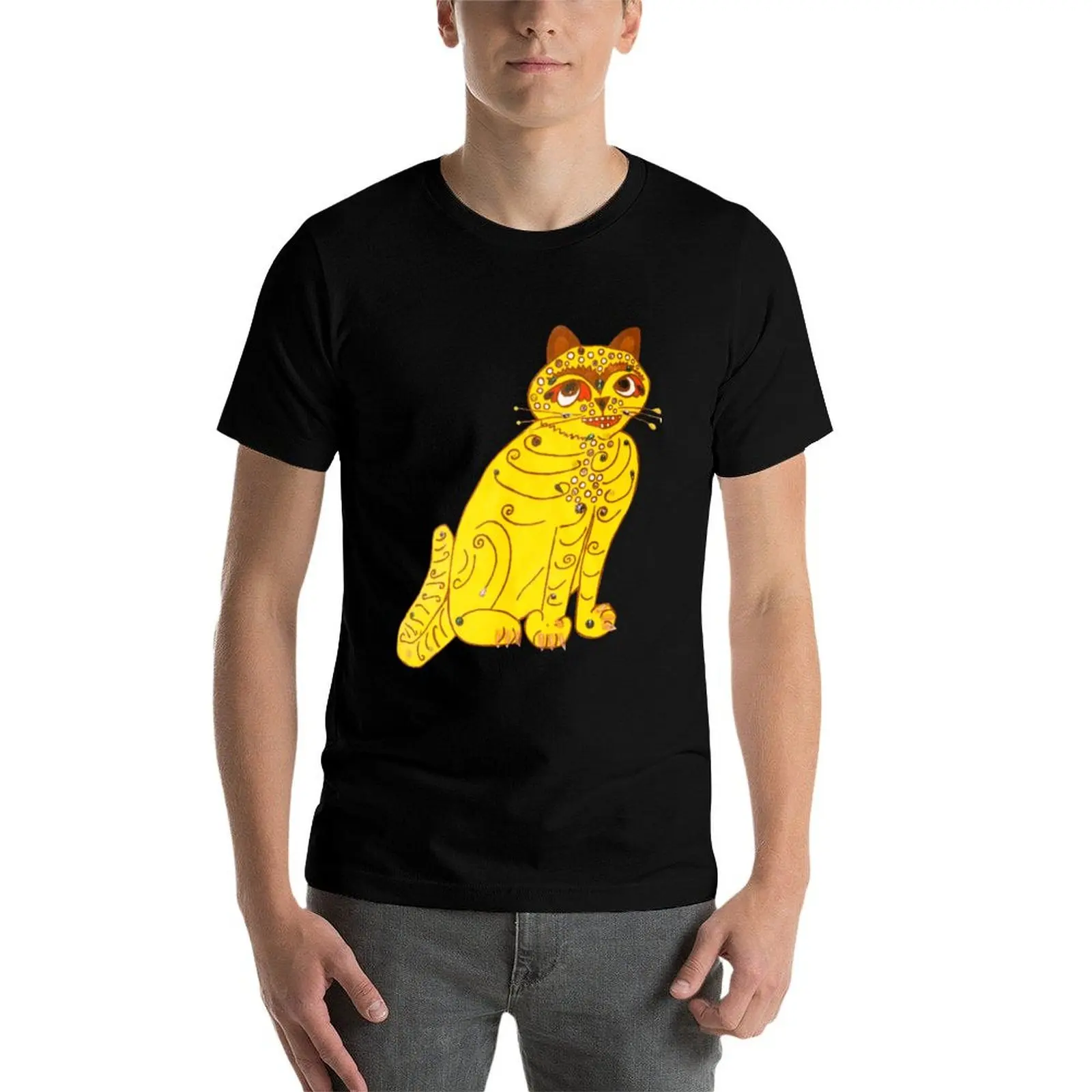 

Abba's Yellow Cat T-Shirt funny t shirts cotton t shirts for man cotton t shirts with prints T-Shirt