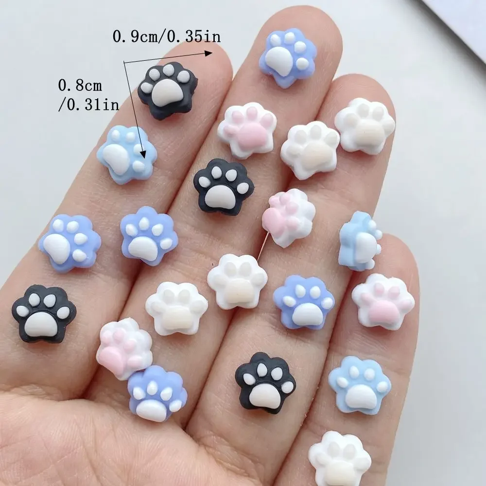 50pcs Mixed Resin Cartoon Mini Cat Paw Flatback Rhinestone Figurines Nail Art DIY Party Scrapbook Accessories Crafts