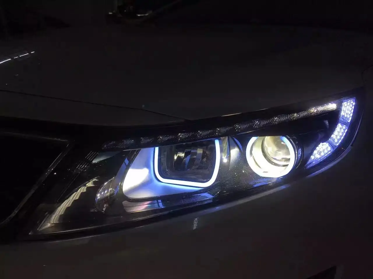 For KIA Optima K5 LED Angel Eyes Head Lamp Year Hand Made Version 2015-2017