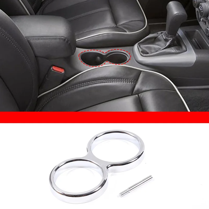 

Central Control Tea Cup Holder Protection Decorative Ring Cover Sticker Aluminum Alloy Bright Silver Kit For Hummer H3 2005-2009