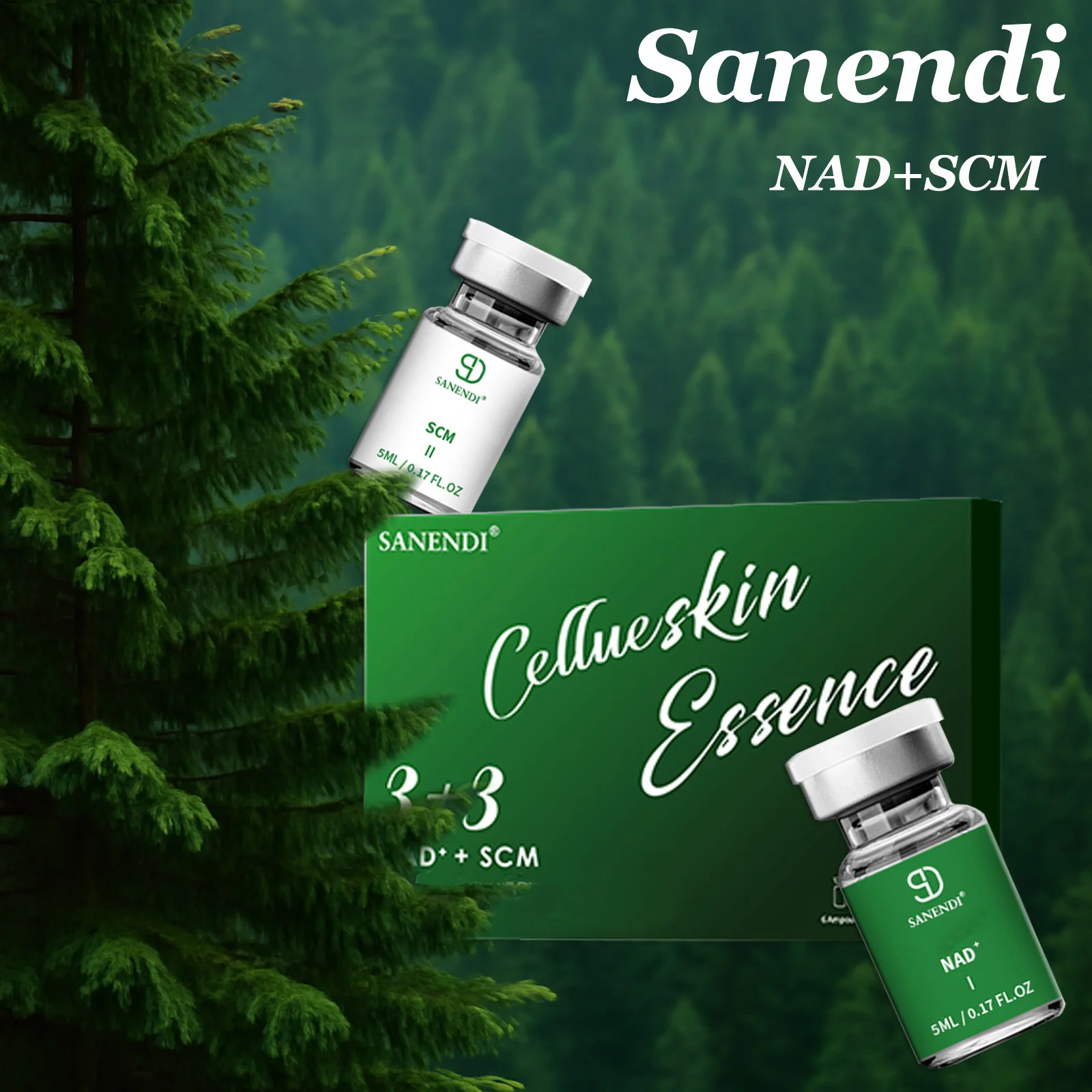 

Sanendi Facial Hydrating Essence NAD+ Deep Soothing Skin Care Set SCM FRM AW BRG Facial Korean Skin Care Series 7ml*6