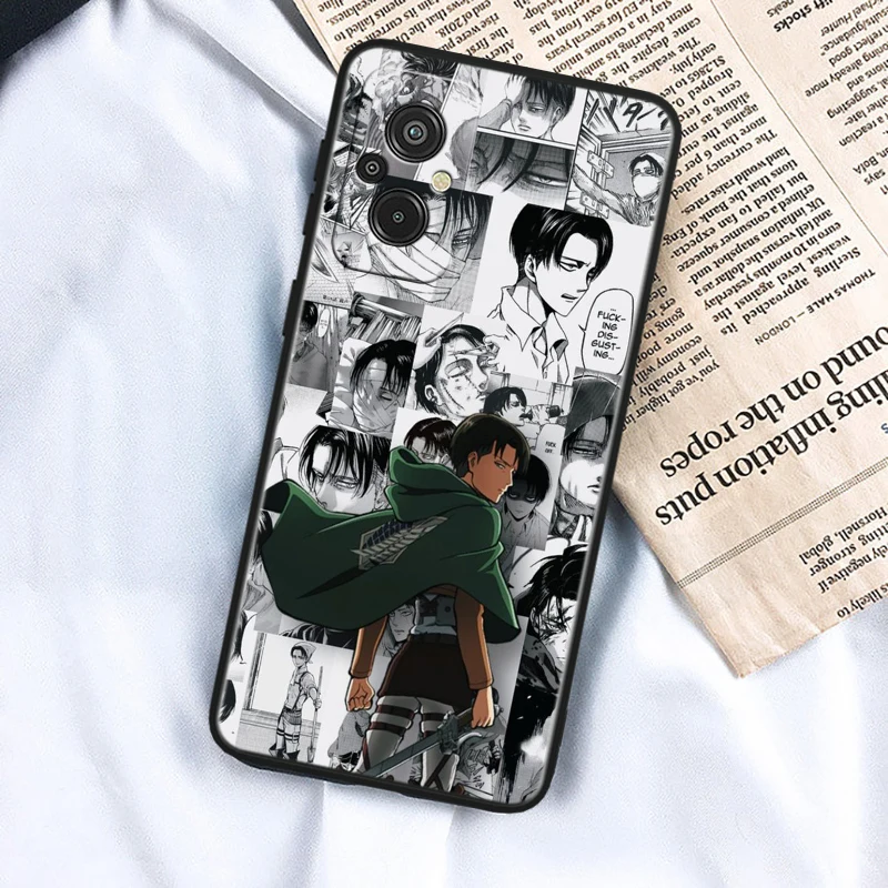 Anime Attack On Titan For Xiaomi Redmi 13C 12C 12 11A 10C 10X 9T 9C 9AT 8A 8 7A A3 A2 A1 Plus Black Phone Case Cover