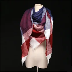 Nuovo stilista invernale Sciarpa triangolare in cashmere Scialle da donna Mantello acrilico Coperta Foulard scozzese Trasporto di goccia all'ingrosso