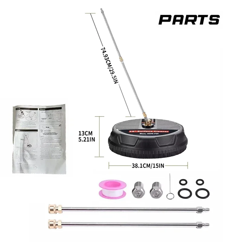 

Free Shipping 15" Pressure Washer Surface Cleaner 4000 PSI with Extension Wand