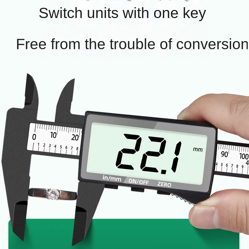 Electronic Caliper - Portable Digital Vernier Caliper Home DIY Plastic Measuring Tool for Outer/Inner Diameter Depth Measurement