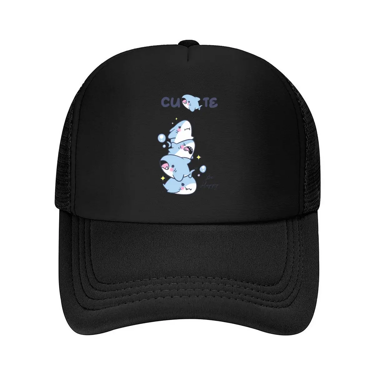 Casquette de baseball en maille à motif de requin bleu mignon, style hip-hop