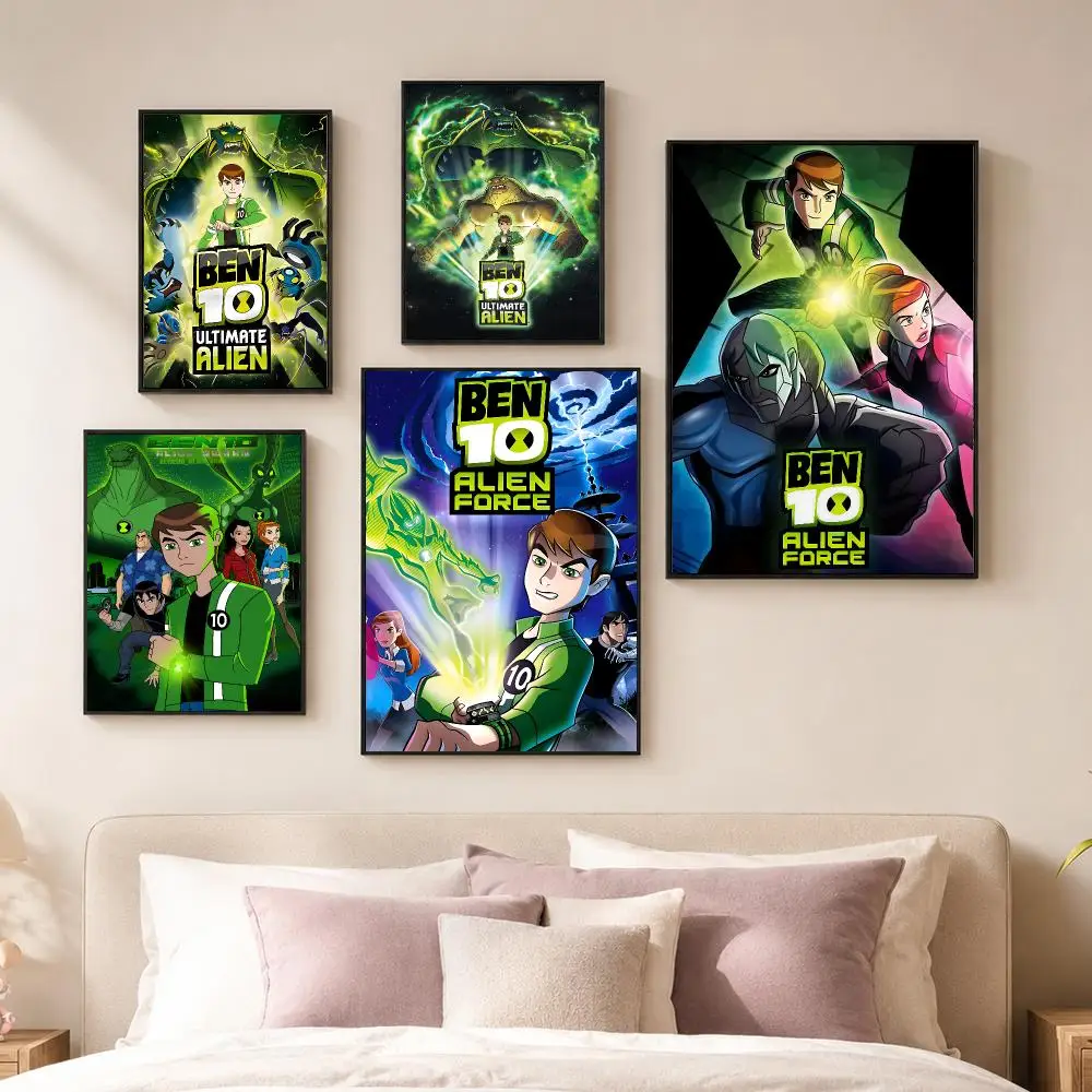 Animation B-Ben 10 Alien Force Poster Vintage PP Paper Wall Art Home Decor Print for Bedroom Living Room Aesthetic Gift
