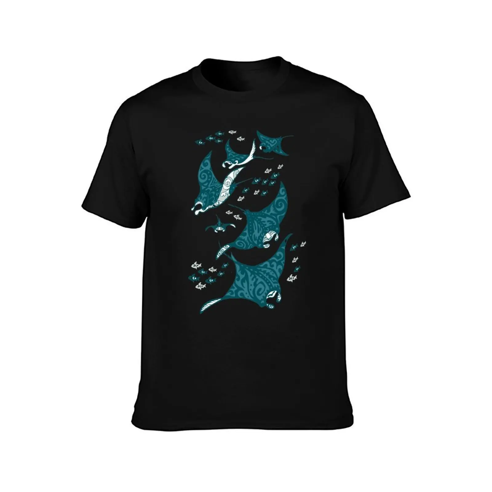 Manta ray T-Shirt, Summer Casual Cotton Tee, Oversized Streetwear Tops, Vintage Graphic Print, Loose Fit Short Sleeve