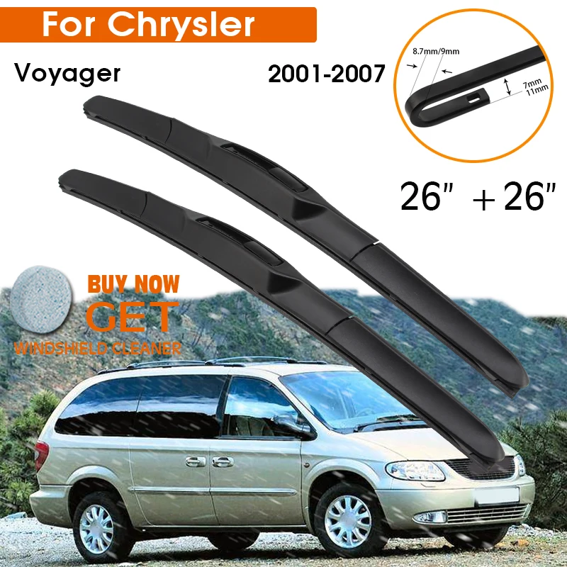 Car Wiper Blade For Chrysler Voyager 2001-2007 Windshield Rubber Silicon Refill Front Window Wiper 26