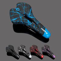 Soft PU Leather Bicycle Saddle Gel Filled Comfortable Mountain Road Bike Seat Shockproof Graffiti MTB Seat