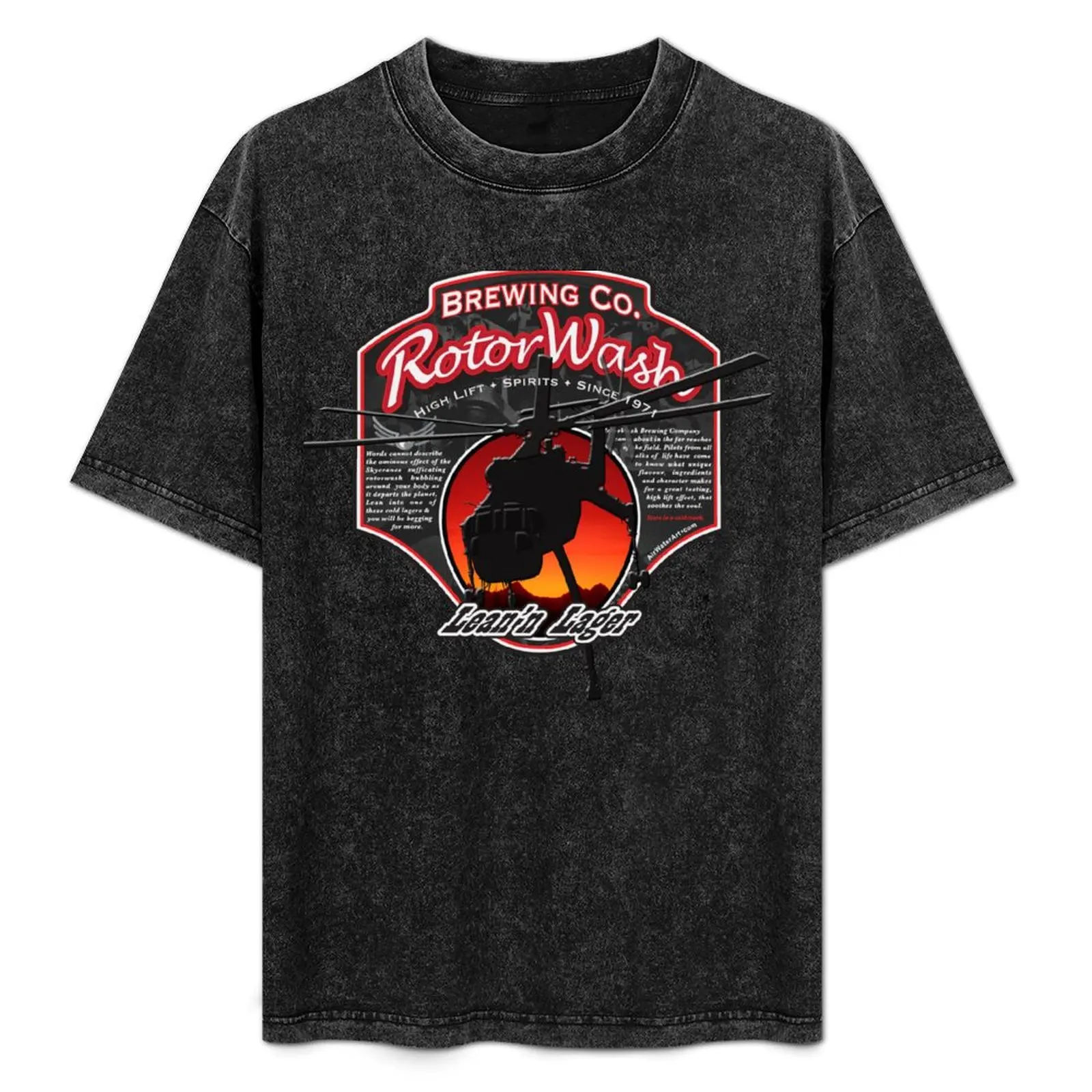 RotorWash Brewing Co. Camiseta Lean'n Lager Skycrane, Camiseta Deportiva Ligera Básica