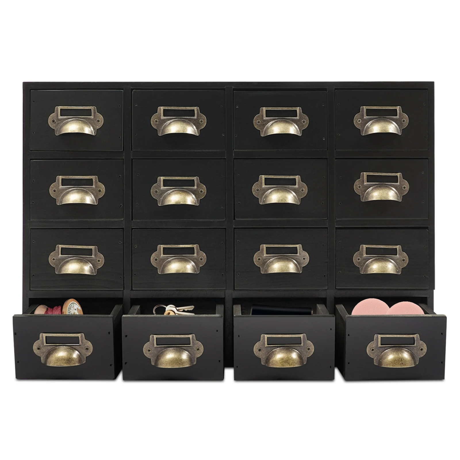 

19.69*3.94*13.78in 16 Drawers Storage Cabinet Apothecary Chests and Cabinets Herb Storage Box Wooden Desk Drawer Organizer