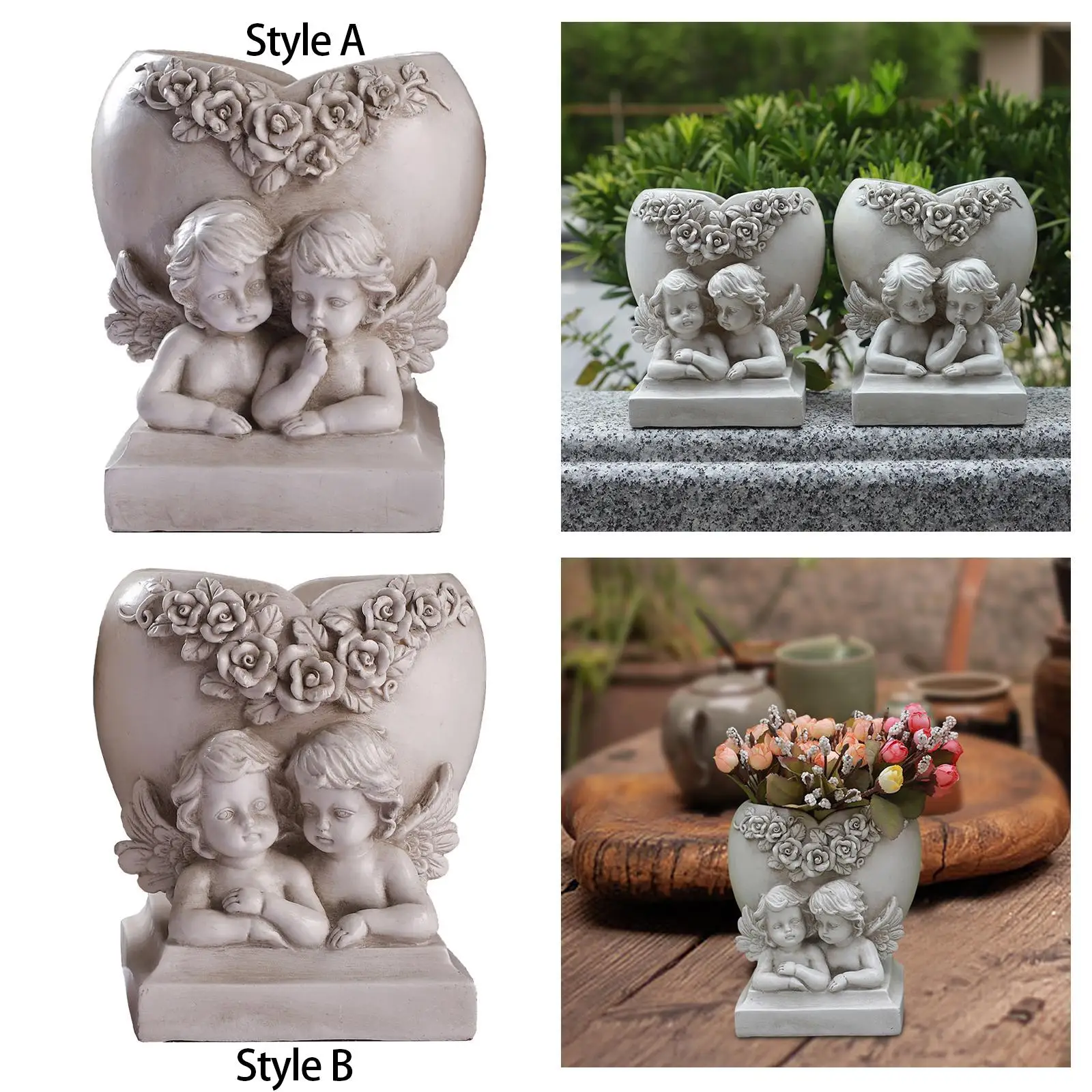 

Фигурка ангела, цветочный горшок, цветочный горшок из смолы, креативная скульптура, горшок для растений для сада, в помещении, на открытом воздухе, двора, офиса, украшения дома