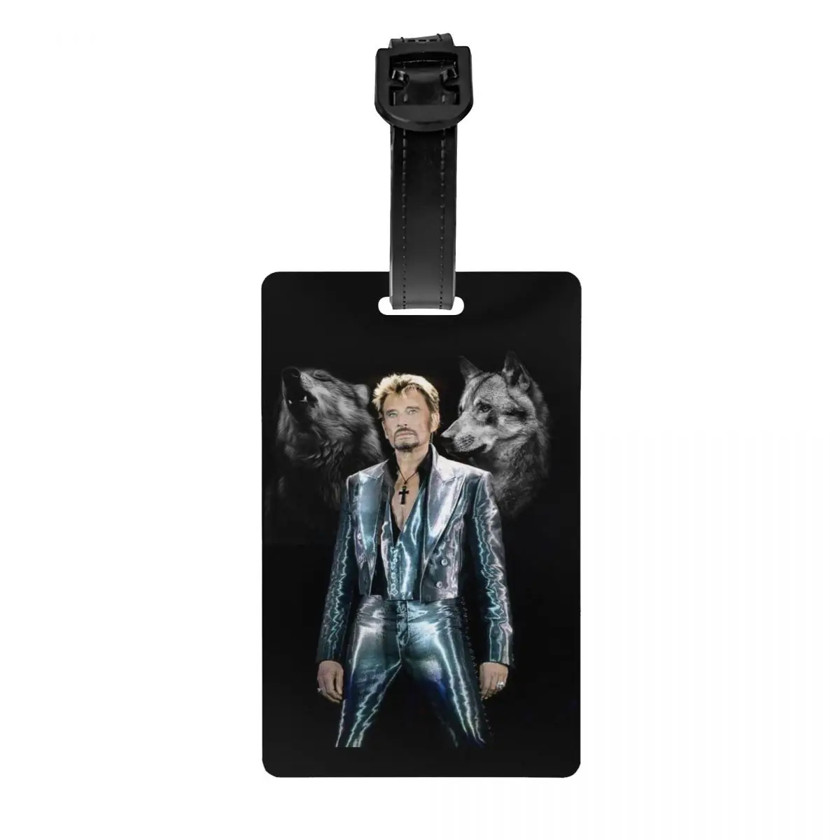 Johnny Hallyday Met Bagagelabel Aangepaste Franse Rock Singer Bagagelabels Privacy Cover Naam Id Card