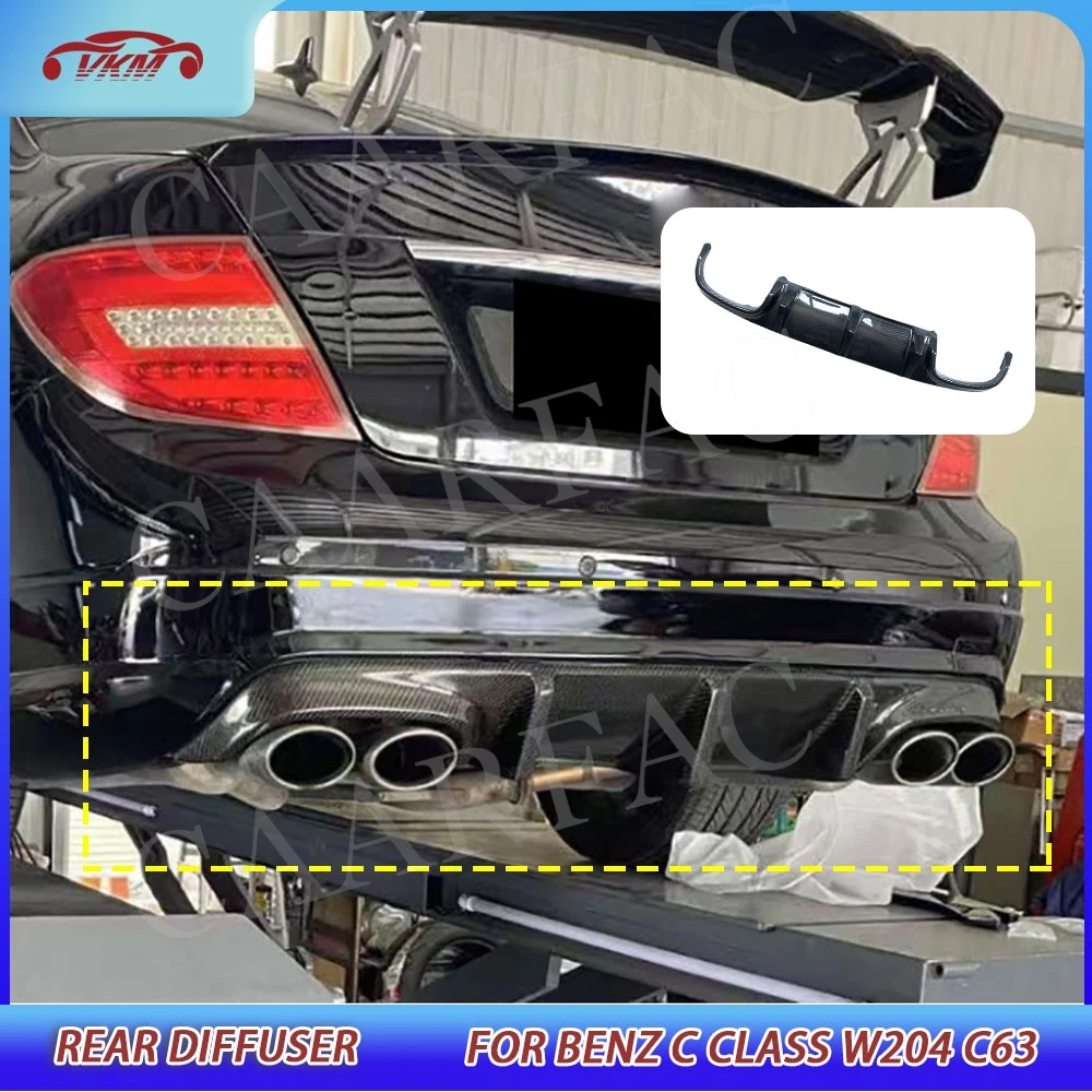 

Carbon Fiber Rear Diffuser Lip Bumper Splitters Spoiler For Benz C Class W204 C63 2008-2011 FRP Tuning Body Kits Accessories