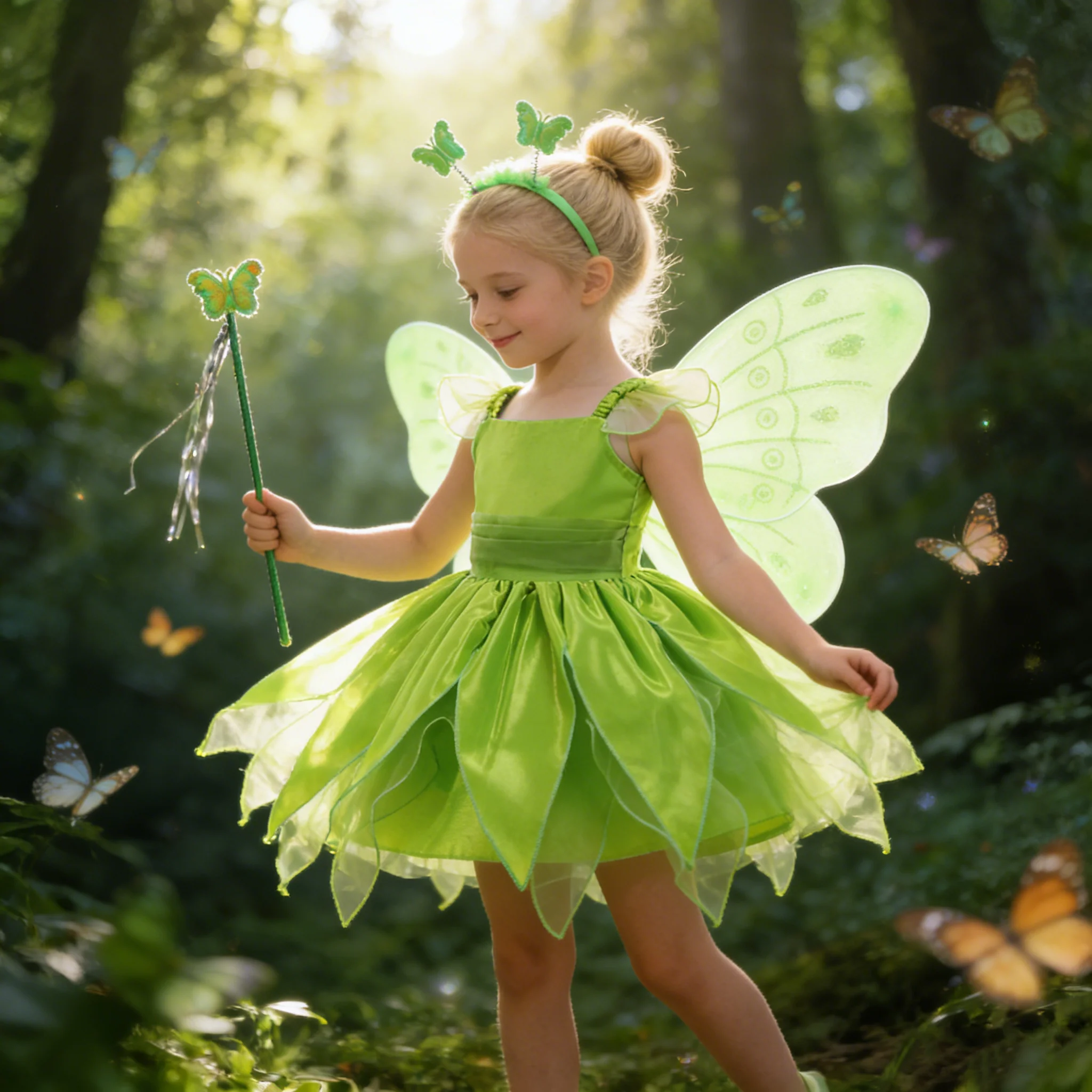 dress up fairy princess IntelliFun Girls 4 Piece Princess Fairy Dress Up Costume Set with Wings, Tutu Skirt, Wand and Tiara| Ages 3+ Pink main image 0