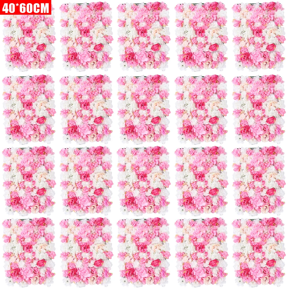 20x Artificial Flower Wall Rose Wall DIY Wedding Street Background