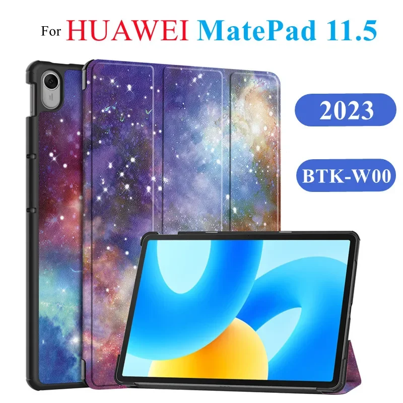 For Huawei MatePad 11.5 2023 Case BTK-W00 Tri-Folding Stand Smart Tablet Case Coque For Huawei Matepad 11.5 Cover funda