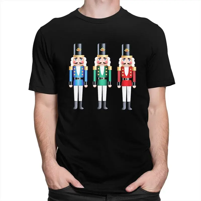 Custom Nutcracker Doll T Shirts Men Short Sleeve Cartoon Christmas Nutcrackers Soldier Tee Tops Slim Fit Tshirt Merch